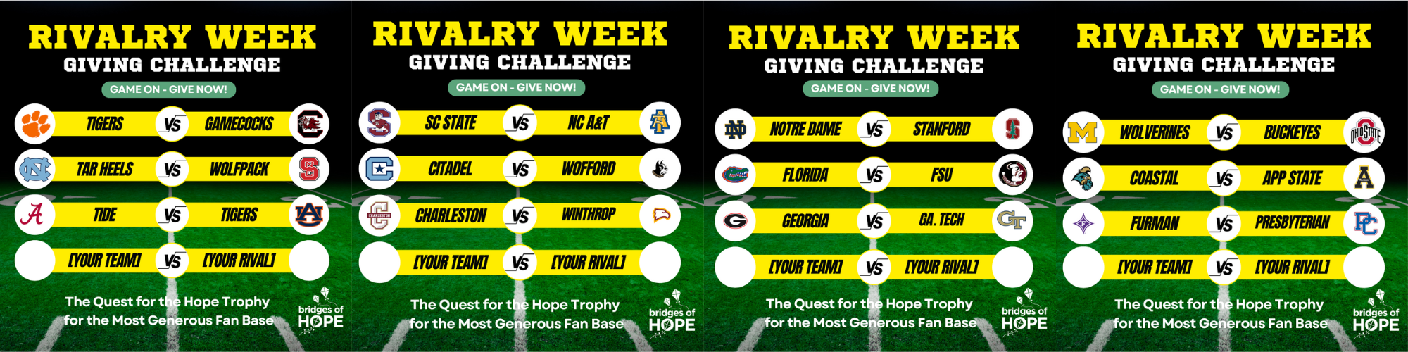 Rivalry Week Giving Challenge to support Bridges of Hope!